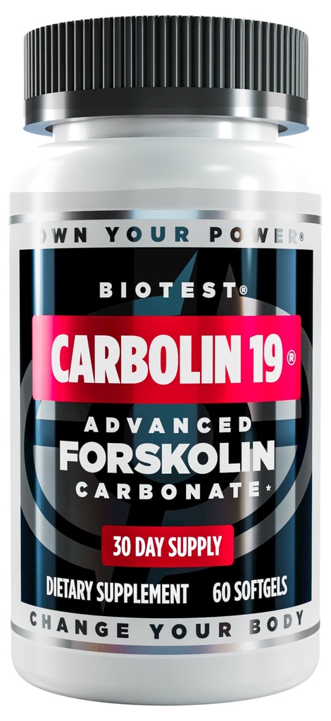 Biotest Carbolin 19 – Longer-Lasting Forskolin για την απώλεια λίπους & τη μεταβολική απόδοση, * 30 εξυπηρετήσεις – 60 Softgels