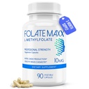 FolateMaxx L-Methylfolate 10mg, 90 κάψουλες – Doctor Formated methyl folate Supplement for Women & Men – Υψηλή ισχύς 5-MTHF για την ενέργεια, Mood & Focus – Μη-GMO, Χωρίς γλουτένη (3-Month Supply)