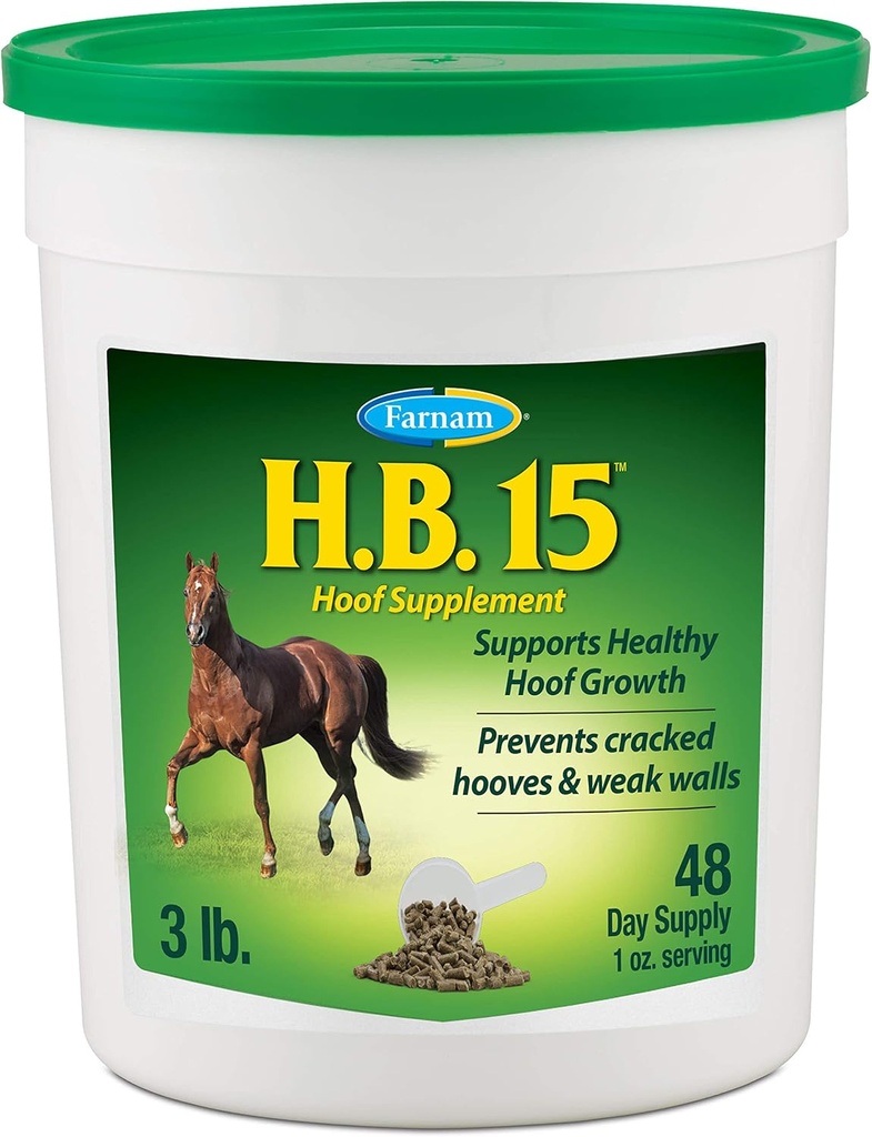 Farnam HB 15 Hoof συμπλήρωμα, υποστηρίζει την υγιή ανάπτυξη οπλή 3 λίρα, 48 ημέρες προσφοράς
