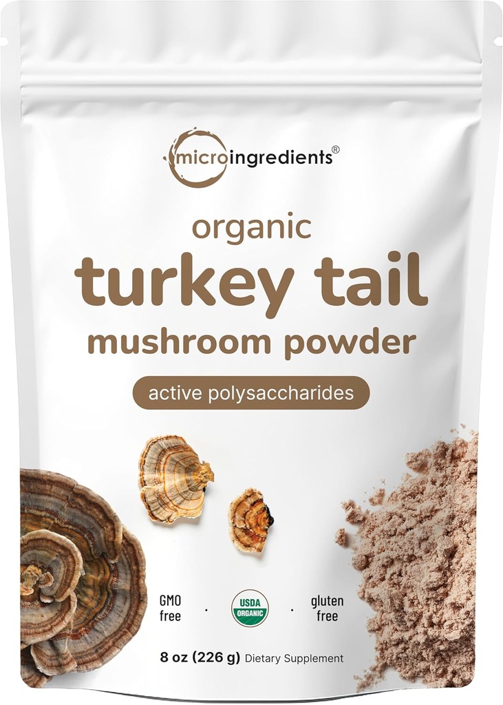 Micro Ingredients Organic Turkey Tail Mushroom Powder (50:1 Extract), 8 Ουγγιά 