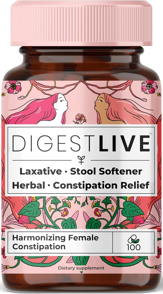 Laxative, Constipation Relief for Women - Stool Softener - 100% Natural - 100 Capsules - Female Colon Cleanse, Detox - Gas and Bloating Relief - Vegan, Gluten and GMO Free