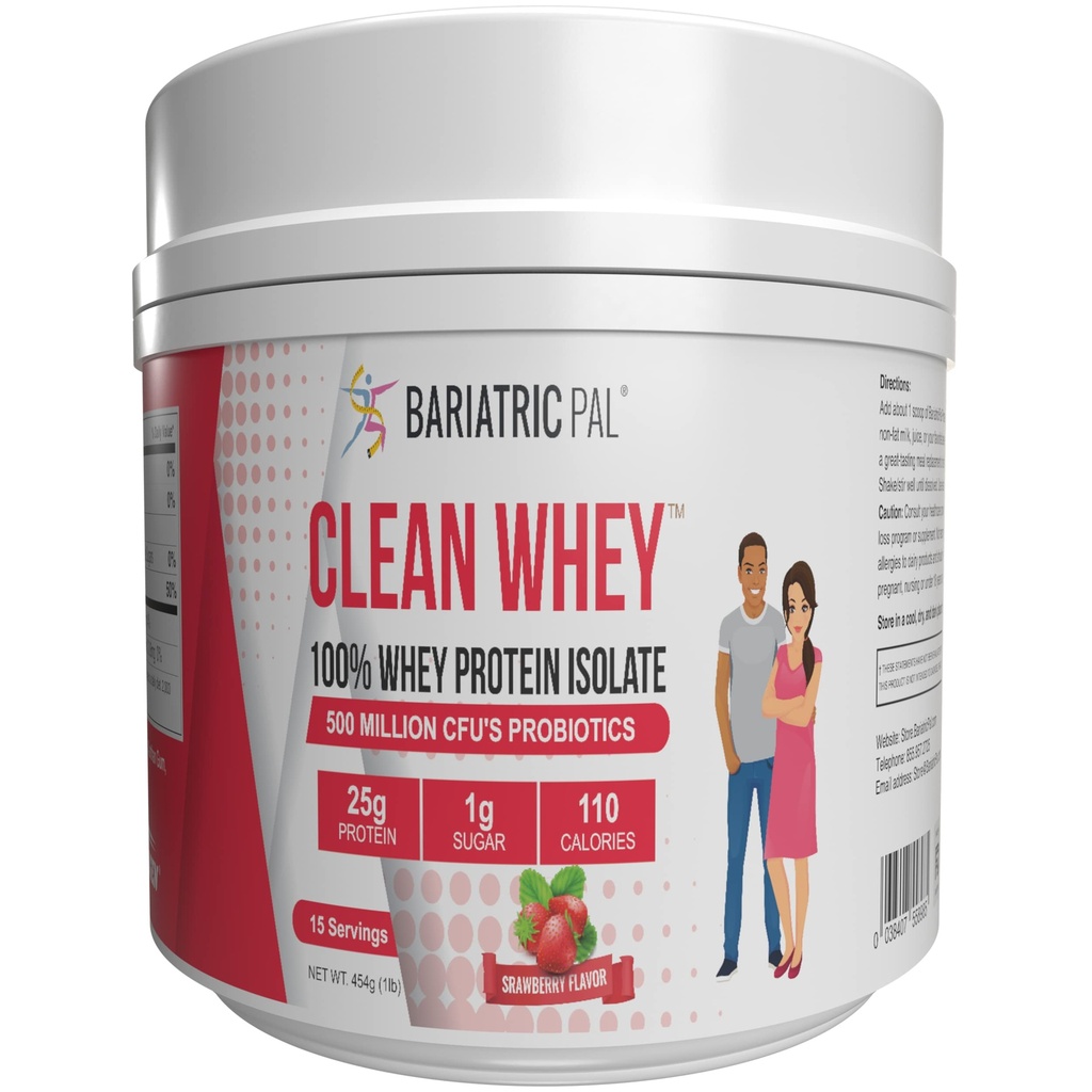 BariatricPal καθαρή πρωτεΐνη ορού γάλακτος (25g) με προβιοτικά - Φράουλα (15 εξυπηρετούν)