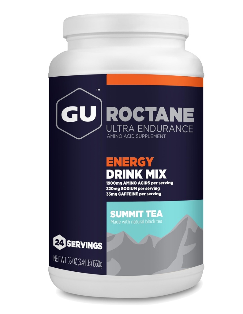 GU Energy Roctane Ultra Endurance Energy Drink Mix, Vegan, Gluten-free, Kosher, 35mg καφεΐνη, και Dairy-Free n-the-Go Energy για κάθε προπόνηση, 3.44-Pound Jar, Summit Tea