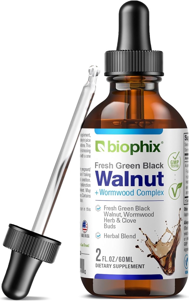 biophix Green Black Walnut Wormwood Extract 2 oz - Φυσικά ισχυρά βότανα καθαριστής υποστηρίζει την εντερική υγεία
