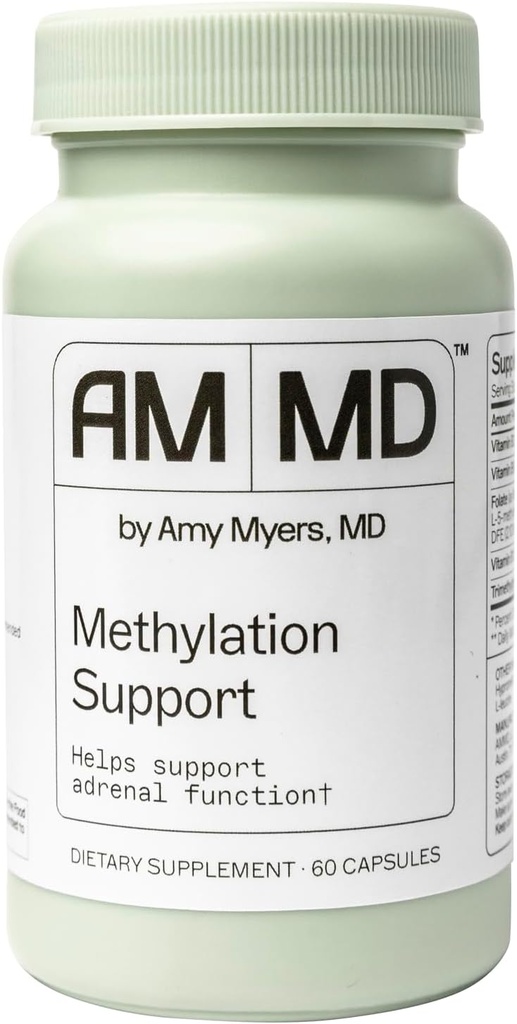 Amy Myers MD methylation Support - MTHFR συμπλήρωμα - Υποστηρίζει την επινεφρική λειτουργία, την ουρική αρθρίτιδα και την ηπατική υγεία - Περιέχει φολάτη, βιταμίνη Β12, Β6 & Β2 - μη Γλουτένη-ελεύθερο - 60 κάψουλες (30 σερβίτσια)