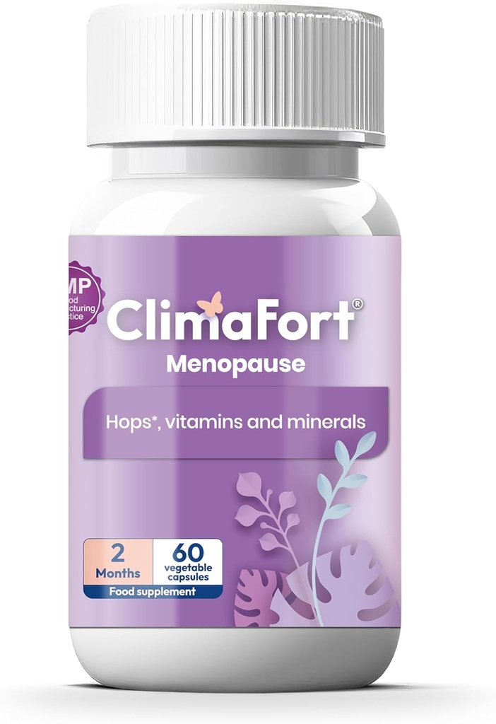 Climafort 60 Day Supply | Menopause Relief Pills | Natural Relief for Hot Flashes, Night Sweats, Mood Swings & Hormone Balance | Hops, Vitamins, and Minerals | 1 Capsule Daily