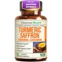 Saffron Supplements – 89mg Saffron Extract and 1000mg Tumeric Blend – Turmeric Supplement with Ceylon Cinnamon and Cardamom for Mood, Memory & Eye Health – Joint Supplements for Women & Men – 60 Count