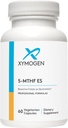 XYMOGEN 5-MTHF ES - 17,000 mcg DFE - Bioactive Folate Supplement as Quatrefolic - Mood, Cardiaγγειακή + μεθυλίωση Υποστήριξη - Βιταμίνη Β Φολικό μεθύλιο ως L Methylfolate (60 Κάψουλες)