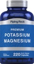 Piping Rock Potassium Magnesium Supplement | 220 Capsules | Non-GMO, Gluten Free Premium Complex