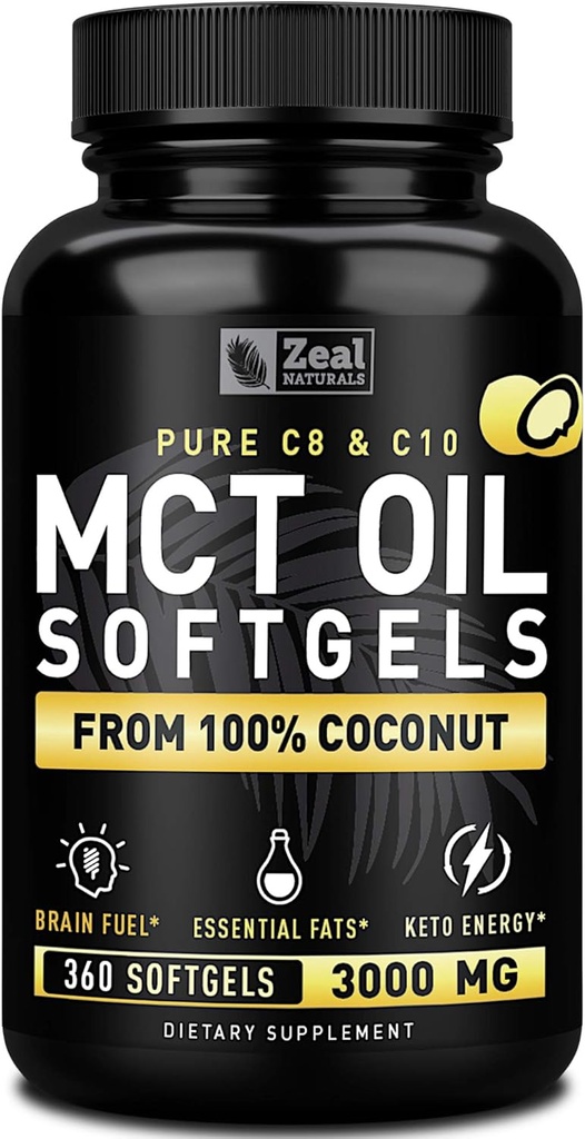 Αμιγής κάψουλες πετρελαίου MCT (360 Softgels 