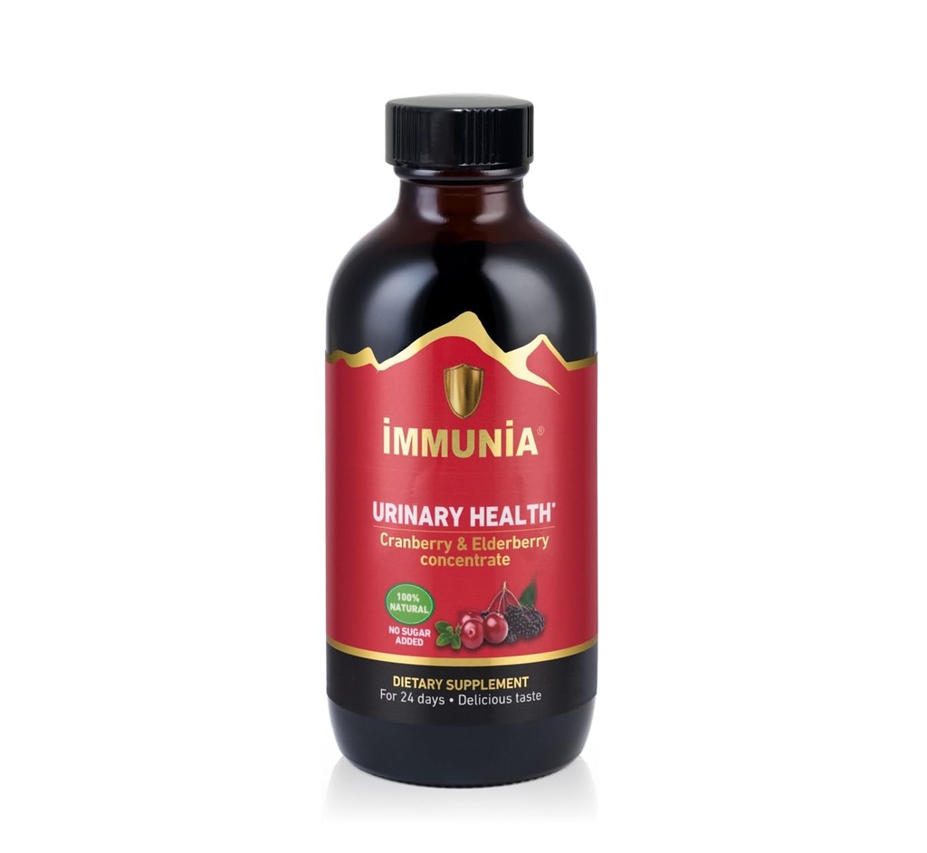Immunia Υγεία Ούρων. Cranberry & Elderberry Πυκνό για την πρόληψη των λοιμώξεων ούρων. Φυσικό. Πεντανόστιμο. 5 ml/Day. (1-Pack)