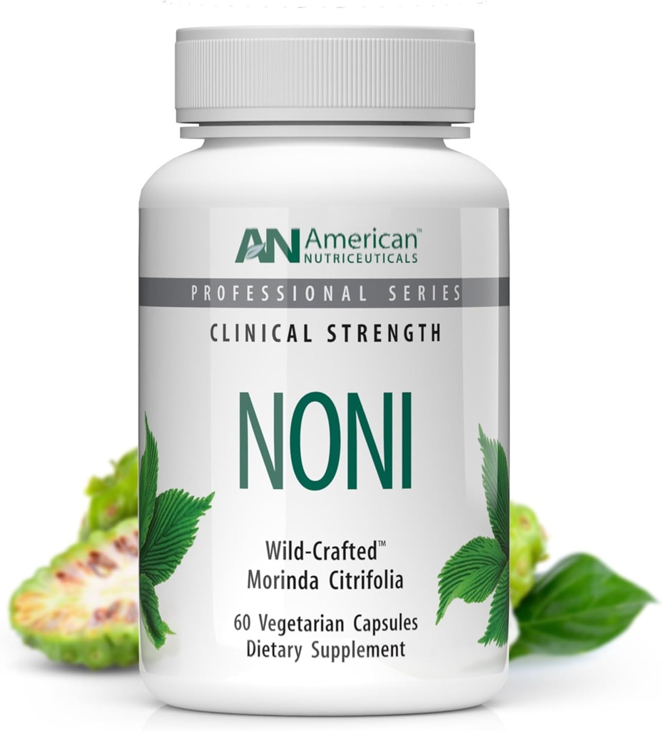 American Nutriceuticals – Noni – 60 κάψουλες – Ισχυρό προσαρμογόνο για ισορροπημένη ενέργεια – 100% ολική σκόνη φρούτων