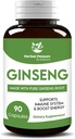 Herbal Heaven Natural Energy and Focus Ginseng Κάψουλες 90 Μετρήστε για Ζωτικότητα και Ευεξία - 100% Herbal Formula
