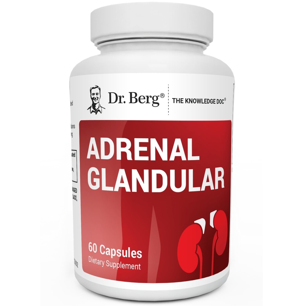 Dr. Berg Adrenal Glandular - Hormone Balance Formula που υποστηρίζει υγιή Adrenal Function - συμπλήρωμα υποστήριξης Adrenal - 60 κάψουλες