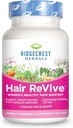 RidgeCrest Herbals Hair ReVive, Nutritional Hair Supplement with Vitamin C, Biotin (6000mcg), Zinc, and Copper, Hair Vitamins for Women to Support Healthy Hair, Skin, and Nails (120 Caps, 30 Servings)