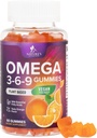 Omega 369 Gummies - Vegan Triple Omega 3 συμπλήρωμα Gummy - Απαραίτητο λιπαρό οξύ Oil 3 6 9 Σύμπλεκτη υποστήριξη καρδιάς και τον εγκέφαλο για τις γυναίκες, άνδρες και εγκυμοσύνη, ψάρια δωρεάν μη-GMO, Πορτοκάλι - 60 Gummies
