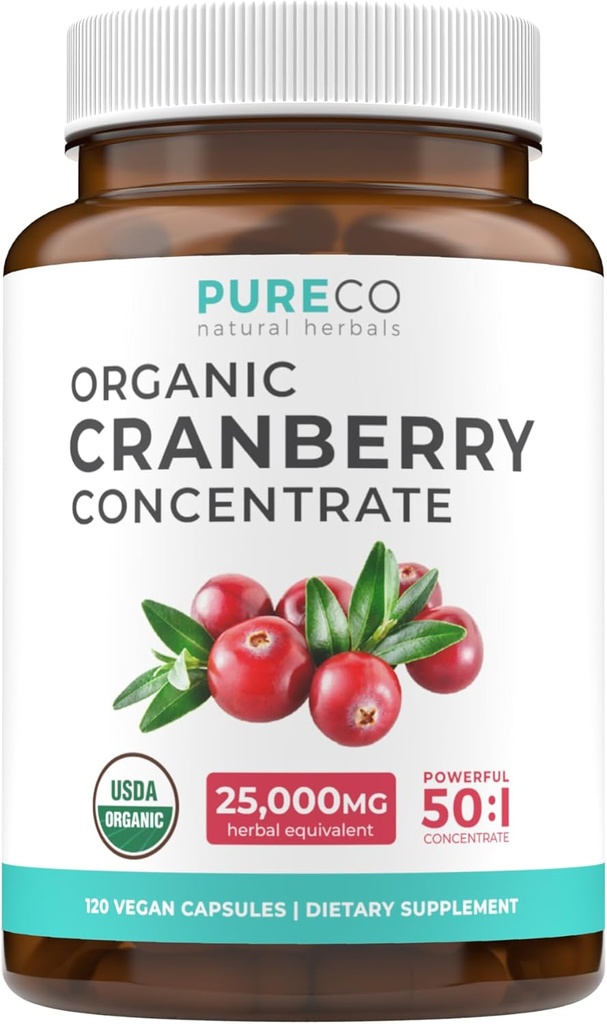 Organic Cranberry Extract Capsules - Super 50X Δυναμικότητα χάπια Cranberry για τις γυναίκες για την υποστήριξη ουροποιητική Φυλλαδική Βίδα και Νεφρό - Vegan Non-GMO USDA Organic & North American Sourced (4 Μήνας Προμήθεια)
