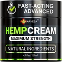 Κρέμα κάνναβης - Μέγιστη δύναμη Lotion για Soothe Discomfort - Gel με Arnica, Γλυκοσαμίνη, MSM, Menthol, Aloe Vera, Λάδι κάνναβης, Turmeric - Γρήγορη απορρόφηση, Long-Lasting, Μη-Grassi, Pleasant Slead - 4 oz