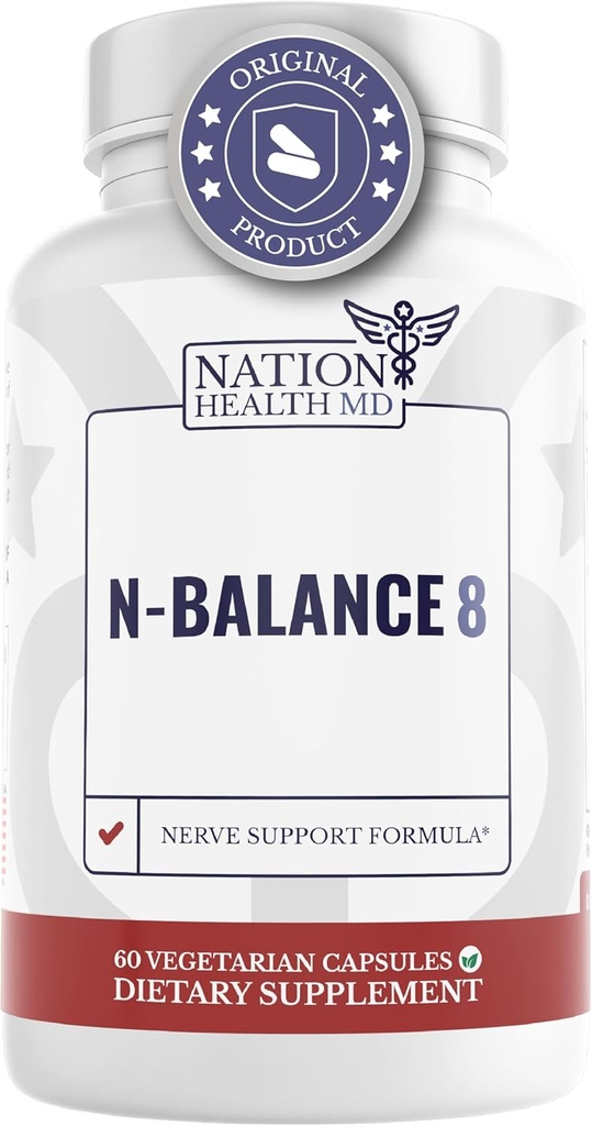 N-Balance8 - Nerve Support Formula - Nerve Support Supplement with Alpha Lipoic Acid, Benfotiamine and ALA - Nerve Health Supplements for Men & Women, 60 Κάψουλες