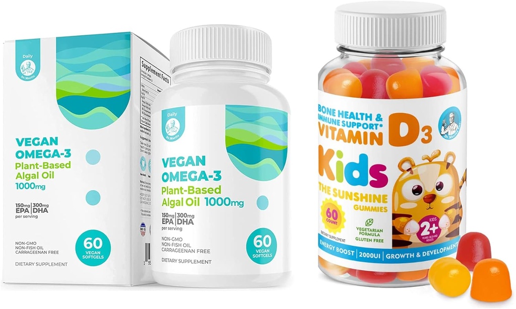DR. MORITZ Βιταμίνη D Gummies για παιδιά & ενήλικες και Vegan Omega 3 Softgels