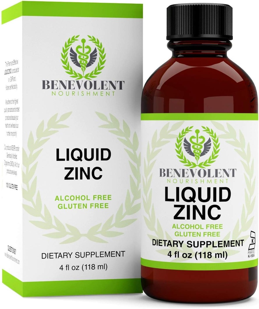 Zinc Supplement with Organic Elderberry Fruit & Herbs - Potent & Effective Liquid Dietary Supplement for Entire Family - 100% Alcohol & Gluten Free - Non GMO Formula. Large 4oz Bottle.