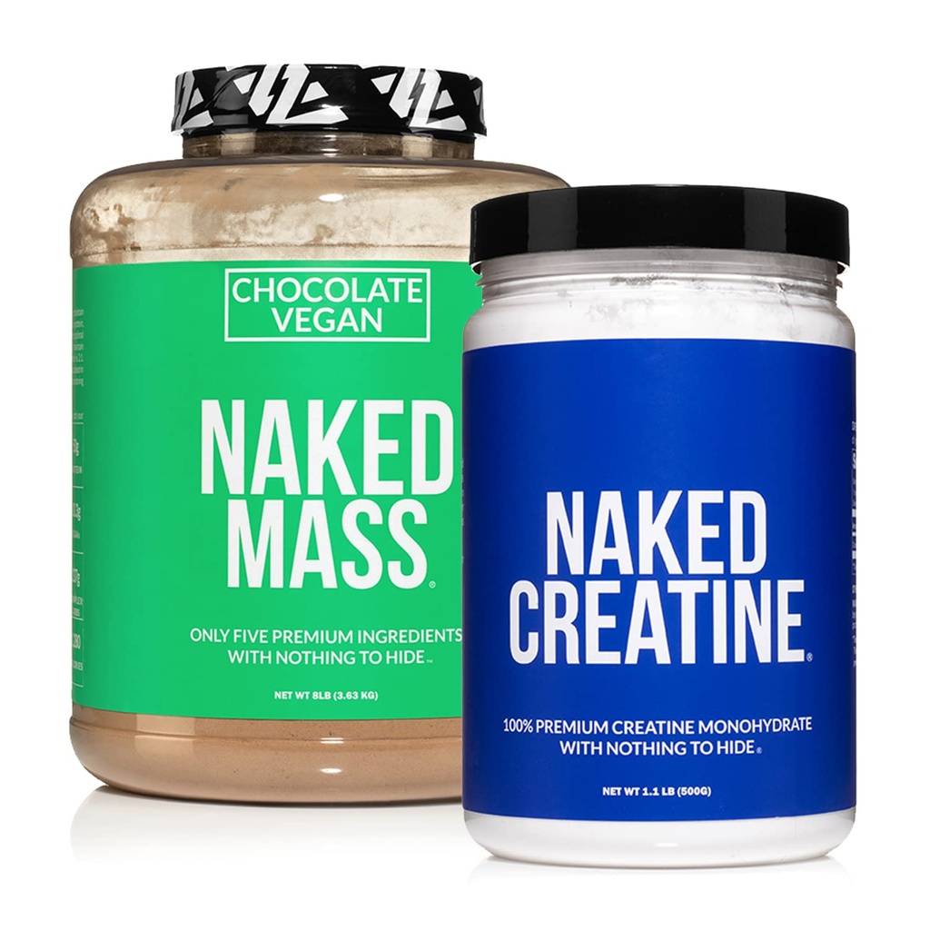 NAKED πρωτεΐνη χωρίς σόγια Bundle: 8LB σοκολάτα Vegan μάζα Creatine