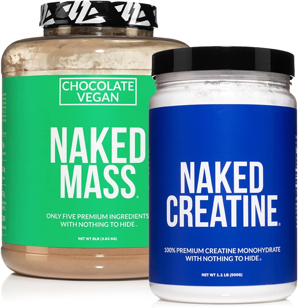 NAKED πρωτεΐνη χωρίς σόγια Bundle: 8LB σοκολάτα Vegan μάζα Creatine