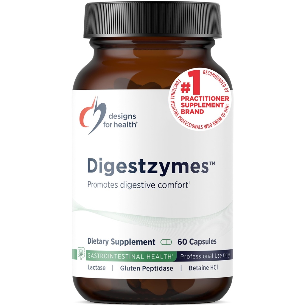 Σχέδια για την υγεία Digestzymes - Digestive Enzymes + Betaine Hydrochloride for Gas & Bloating Relief - Pepsin, Ox Bile, Lactase Enzyme & Lipase Enzymes for Digestion (60 Κάψουλες)