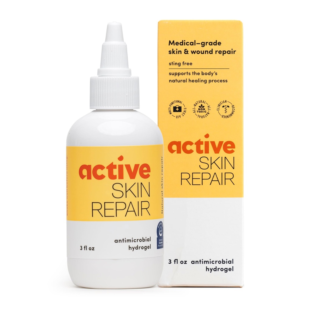 Active Skin Repair First Aid Healing Skin Hydrogel - Φυσικό & μη Τοξικό Επιδιόρθωση Αρωματισμού με Υποχλωρικό οξύ για μικρές περικοπές, πληγές, scrapes, εξανθήματα, Sunburns, & More, 3 oz