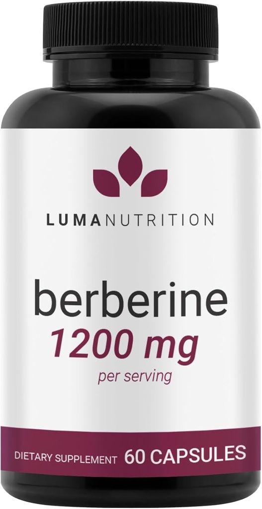 Luma Nutrition Berberine Supplement - Βερβερίνη HCL 1200mg ανά υπηρεσία - Vegan, Χωρίς γλουτένη, Μη ΓΤΟ - 60 κάψουλες