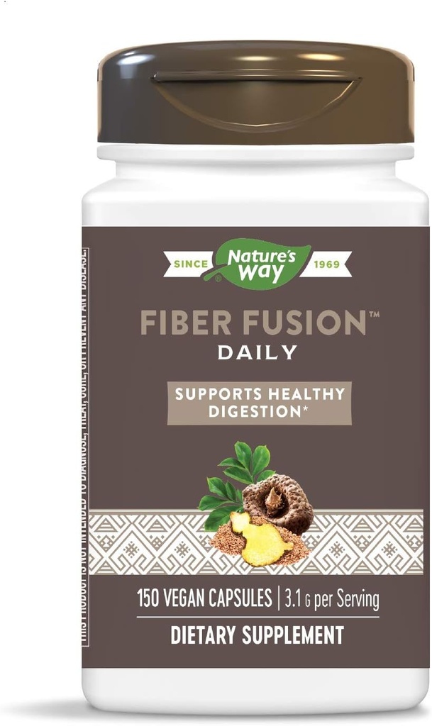 Nature's Way Fiber Fusion Καθημερινή, 3,1 g ανά μερίδα, 150 Κάψουλες, Συσκευασία των 3
