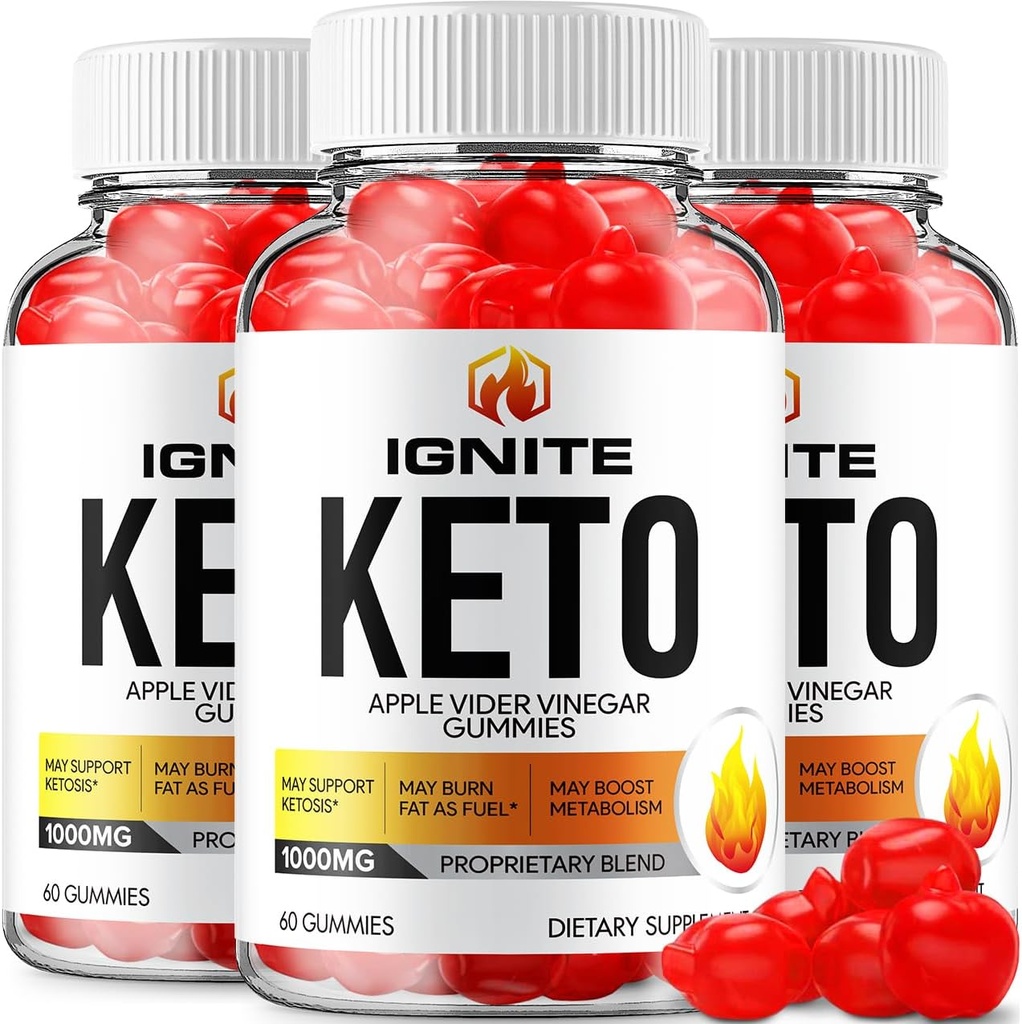 (3 Pack) Ignite Keto ACV Gummies - Προηγμένη Formula Ignite Keto Plus ACV Gummies Apple Cider Vinegar Ingnite ACV Dietary Supplement (180 Gummies)