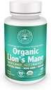 Organic Lion's Mane Mushroom Capsules - 1,000mg High Potency - Brain Boost, Focus & Immune Support - Non-GMO, Vegan, 60 Count