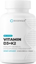 Βιταμίνη D3+K2, Naturals Βιταμίνη d3 25 mcg 1000 I.U. και Βιταμίνη k2 ως MK-7 120 mcg - Προάγει την υγεία της καρδιάς, των οστών και των δοντιών - 90 Nature Made Capsules - Non-GMO