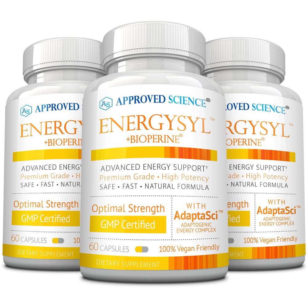 Εγκεκριμένο Science Energysyl - Caffeine Free - με Adaptogens, Β Βιταμίνες, και Bioperine - 3 Μήνες Προσφορά - 180 Κάψουλες
