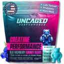 Creatine Monohydrate Gummies 5G - Delicious Blue Raspberry Flavor, Max δύναμη για την ανάπτυξη των μυών, γρήγορη απορρόφηση για άνδρες και γυναίκες - Premium όλα τα φυσικά, εργαστηριακά δοκιμαστεί - 30 εξυπηρετούν