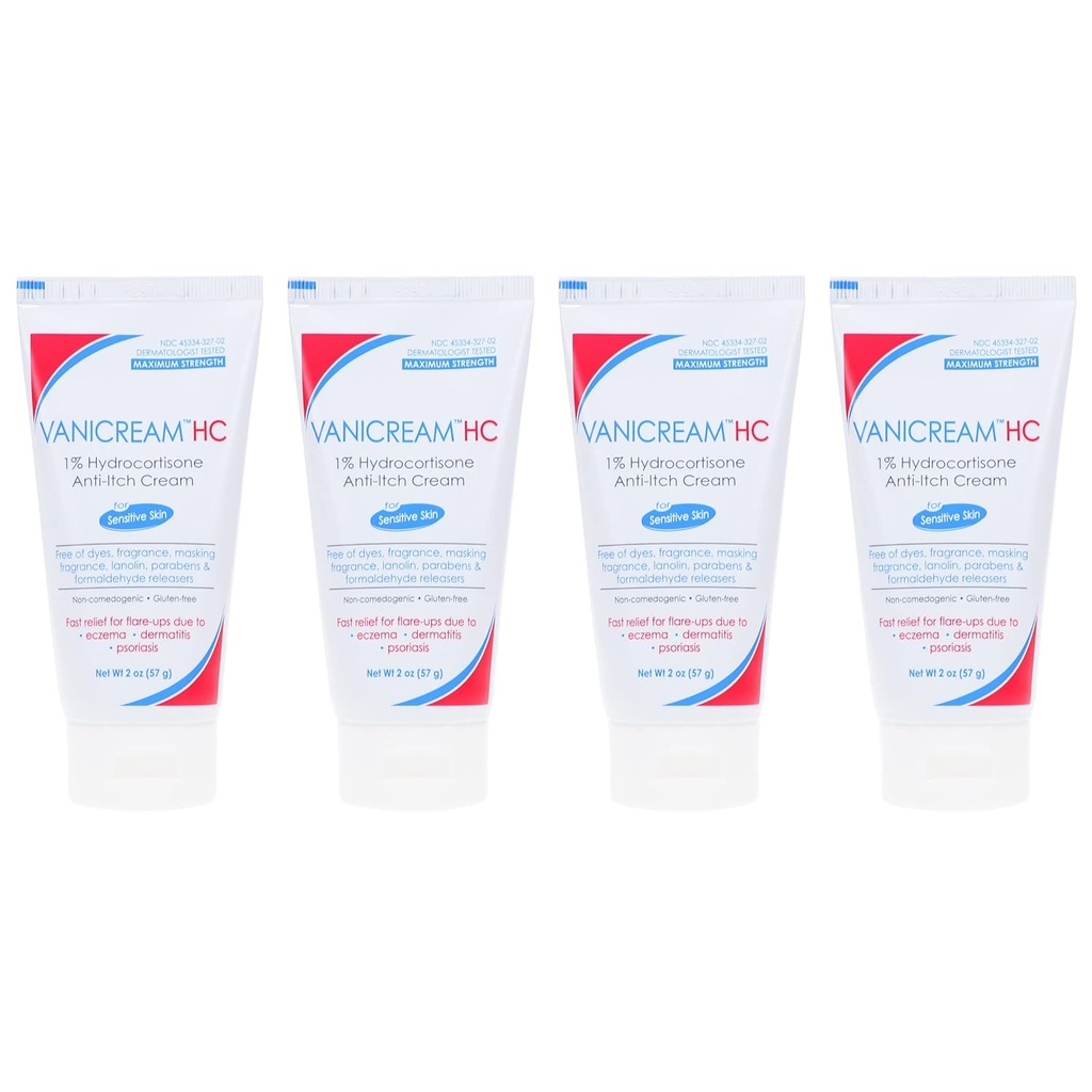 Vanicream HC 1% Hydrocortisone Anti-Itch Cream - 2 oz, Συσκευασία των 4