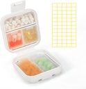 Dynippy Daily Pill Organizer 5 Διαμερίσματα Φορητή απόδειξη υγρασίας μικρή θήκη χάπι για Pocket Purse Travel Pill Box Φορητή ιατρική Vitamin Fish Oil Κάτοχος εμπορευματοκιβωτίων (White)