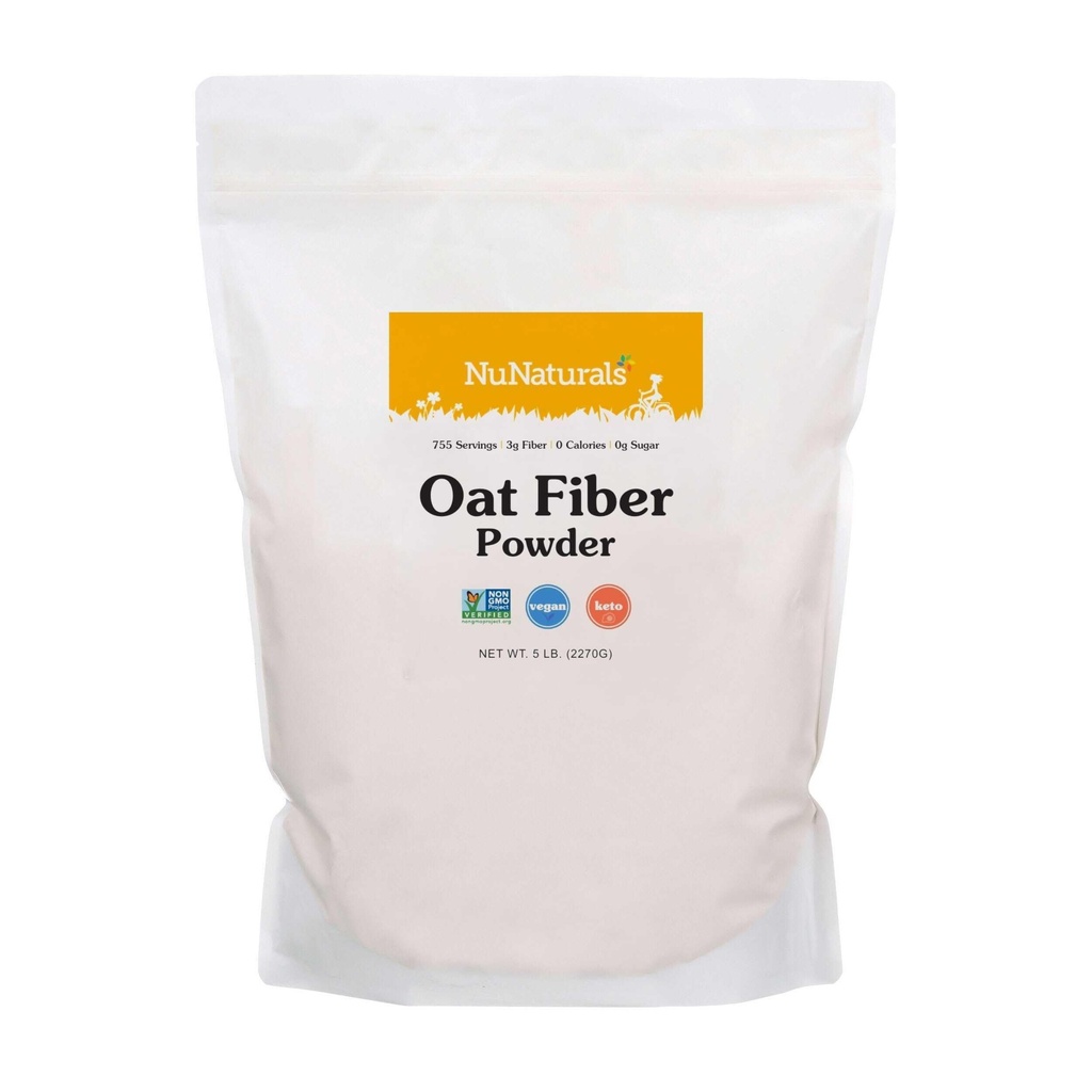 NuNatics σκόνη fiber βρώμης, όλα τα φυσικά μη GMO, υποστηρίζει Digestive υγεία, 5 lbs