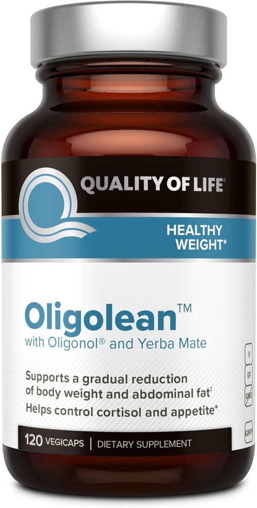 Ποιότητα της ζωής Oligolean - με Oligonol και Yerba Mate - φυσικό συμπλήρωμα υποστήριξης μεταβολισμού - 120 Vegiecaps