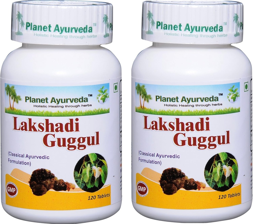 Planet Ayurvda Lakshadi Guggul - Βότανα δισκία, 100% φυσικά - 2 φιάλες (Κάθε φιάλη περιέχει 120 δισκία)