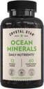 Crystal Star Ocean Minerals Supplement (60 Capsules) – Daily Herbal Supplement for Bone Health & Collagen – Sea Buckthorn, Spirulina & Organic Alfalfa - Non-GMO