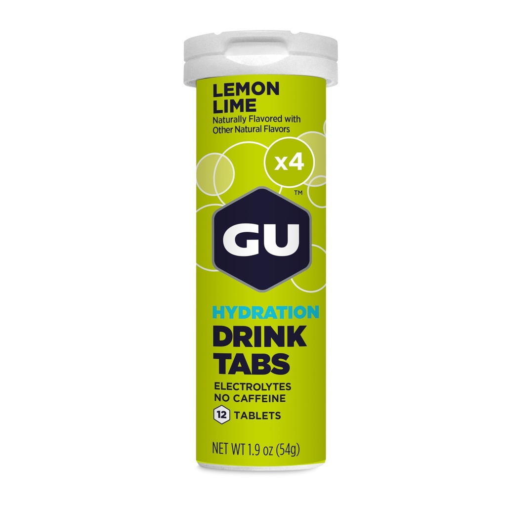 GU Energy Hydration Electrolyte Drink Tablets, Ενισχυμένη αντοχή Sports Drink for Running, Cycling, Triathlon, 4-Count (48 Services), Lemon Lime