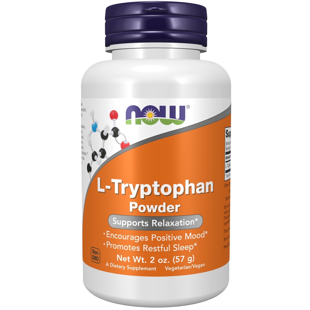 Τώρα συμπληρώματα τροφίμων, L-Tryptophan σκόνη, Free-Form, υποστηρίζει χαλάρωση *, Amino Acid, 2-Ounce