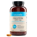 NatureWise High-Purity, All-Φυσικό Ασβέστιο 1250mg + Βιταμίνη D3 1000IU + Βιολογικό MCT Λάδι καρύδας - Εγκυμοσύνη Ασφαλές + Μη-GMO - Απορρόφηση Φιλικό, Χωρίς Γλουτένη - 200 Softgels[100-Day Supply]