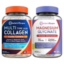 Doctor's Recipes Multi Collagen Complex & Magnesium Glycinate Bundle, Whole Body Rejuvenation, Relax & Relief, Collagen Caps 90 ct & Μαγνήσιο Κάψουλες 90 ct