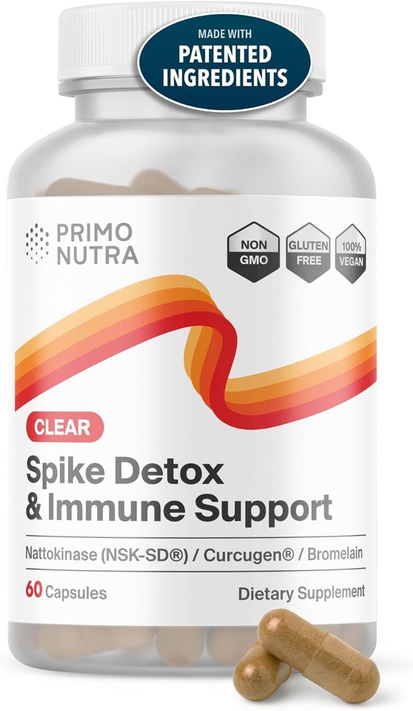 Spike Detox Supplement με Branded Nattokinase (NSK-SD), Bromelain, Branded Curcumin 500mg (Curcugen) και Μοριακό Υδρογόνο - Ισχυρή Ξένη Πρωτεΐνη Καθαρίστε