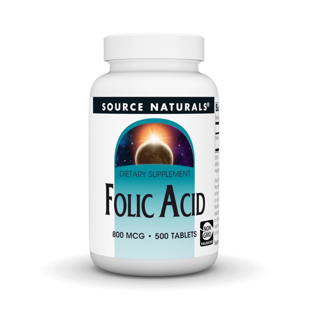 Πηγή Naturals Φολικό οξύ 800 mcg Συμπλήρωμα διατροφής - 500 δισκία