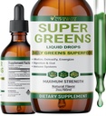 Liquid Super Greens Drops | Powerful Antioxidants | Immune Support | Digestive Health | Peppermint Flavor | by The Healthy Life for Me | 2oz - 30 Day Supply