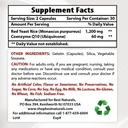 Best Naturals Red Yeast Rice με COQ10 & Νιασίνη 500 mg